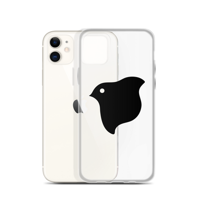 ［ちどり］iPhone ケース 黒ロゴ（クリア）